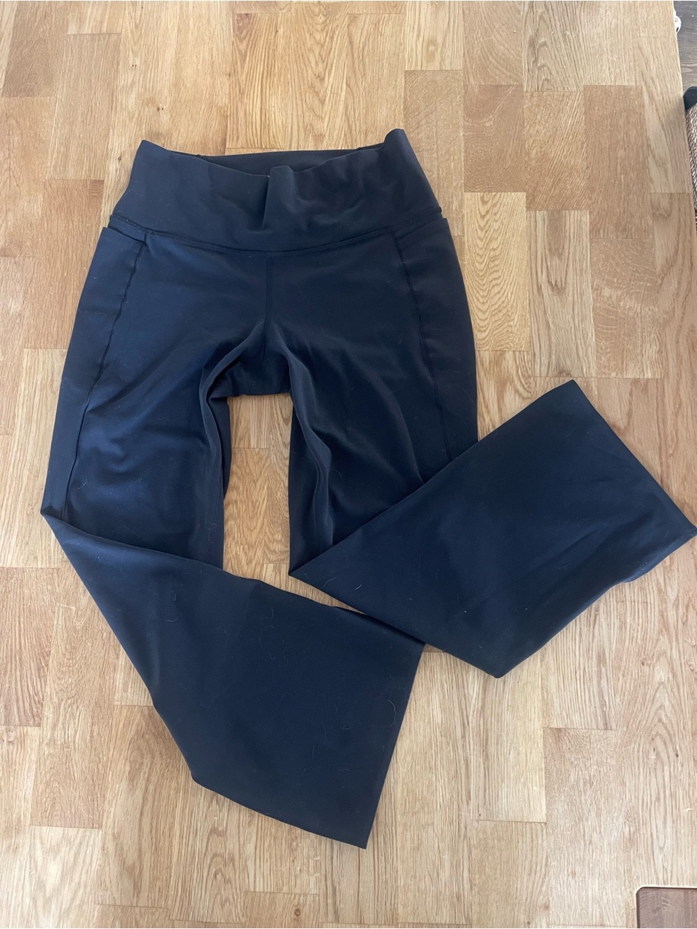 Athleta Transcend Stash Crop Straight Leg Pants, Black, Size Large Petite (LP)